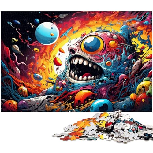 1000 teiliges Puzzlespiel Bunte Monster Puzzles für Kinder Holzpuzzle 1000 Teile (75 x 50 cm) von zouxangzz