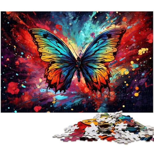 1000 teiliges Puzzlespiel Bunte Schmetterlings Puzzles für Kinder Holzpuzzle 1000 Teile (75 x 50 cm) von zouxangzz