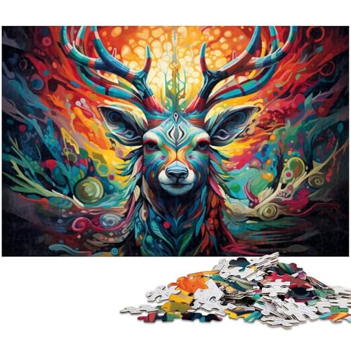 1000 teiliges Puzzlespiel Bunte Tiere Puzzles für Kinder Holzpuzzle 1000 Teile (75 x 50 cm) von zouxangzz