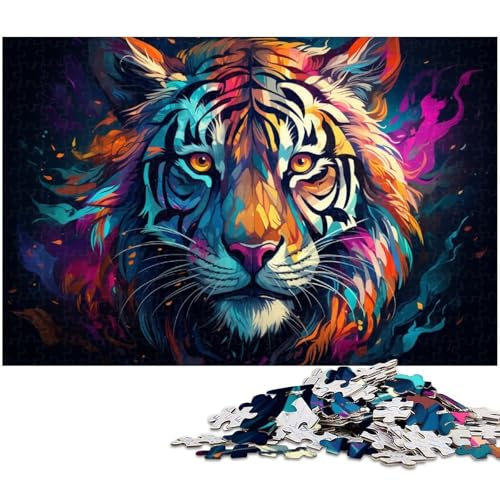 1000 teiliges Puzzlespiel Farbfantasie Tiger Puzzle für Kinder Holzpuzzle 1000 Teile (75 x 50 cm) von zouxangzz