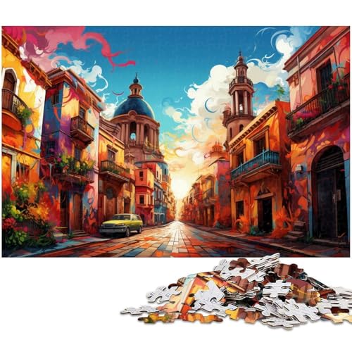 1000 teiliges Puzzlespiel Farbillustration von Sevilla Puzzles für Kinder Holzpuzzle 1000 Teile (75 x 50 cm) von zouxangzz