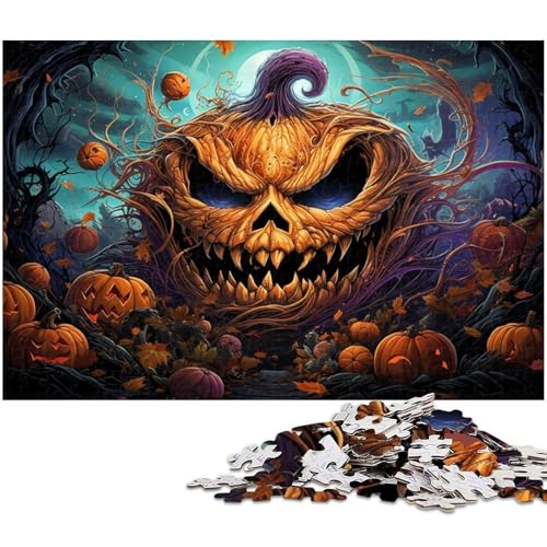 1000 teiliges Puzzlespiel Halloween Fantasie Kürbis Puzzles für Kinder Papierpuzzle 1000 Teile (38 x 26 cm) von zouxangzz