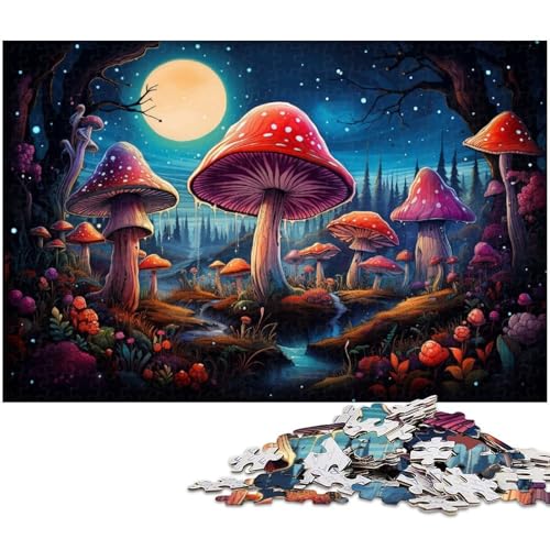 1000 teiliges Puzzlespiel Pilzwelt Puzzle für Kinder Holzpuzzle 1000 Teile (75 x 50 cm) von zouxangzz