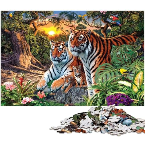 1000 teiliges Puzzlespiel Tiger Puzzles für Kinder Holzpuzzle (Größe 75 x 50 cm) von zouxangzz