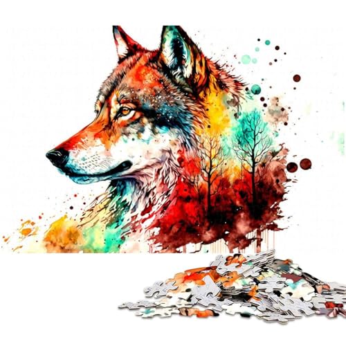 1000 teiliges Puzzlespiel Wolf Puzzles für Kinder Holzpuzzle (Größe 75 x 50 cm) von zouxangzz