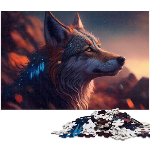1000 teiliges Puzzlespiel Wolfsmalerei Puzzles für Kinder Holzpuzzle (Größe 75 x 50 cm) von zouxangzz
