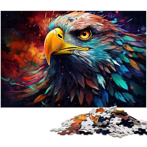 1000 teiliges Puzzlespiel bizarres farbenfrohes Adler Puzzle für Kinder Holzpuzzle 1000 Teile (75 x 50 cm) von zouxangzz