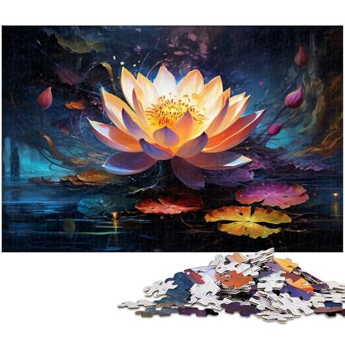 1000 teiliges Puzzlespiel buntes Lotus Puzzle für Kinder Holzpuzzle 1000 Teile (75 x 50 cm) von zouxangzz