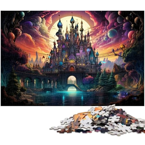 1000 teiliges Puzzlespiel buntes Teufelsschloss Puzzle für Kinder Holzpuzzle 1000 Teile (75 x 50 cm) von zouxangzz