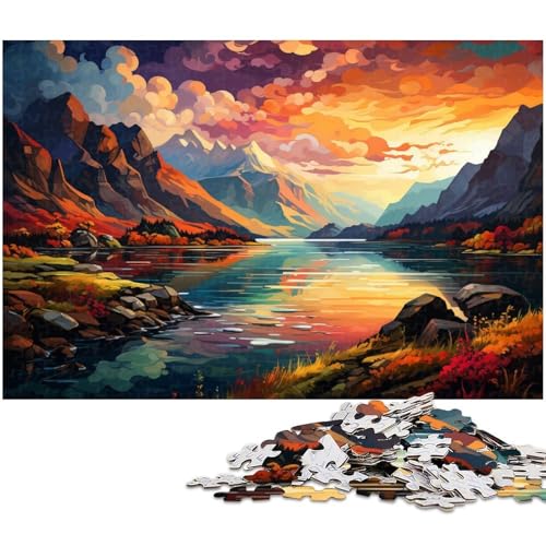 1000 teiliges Puzzlespiel farbenfrohe Kunst Landschaftsmalerei Puzzles für Kinder Holzpuzzle 1000 Teile (75 x 50 cm) von zouxangzz