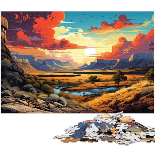 1000 teiliges Puzzlespiel farbenfrohe schöne Landschaft Puzzles für Kinder Holzpuzzle 1000 Teile (75 x 50 cm) von zouxangzz