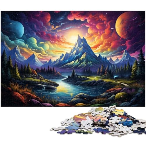1000 teiliges Puzzlespiel farbenfrohe und Bezaubernde Landschaftspuzzles für Kinder Holzpuzzle 1000 Teile (75 x 50 cm) von zouxangzz