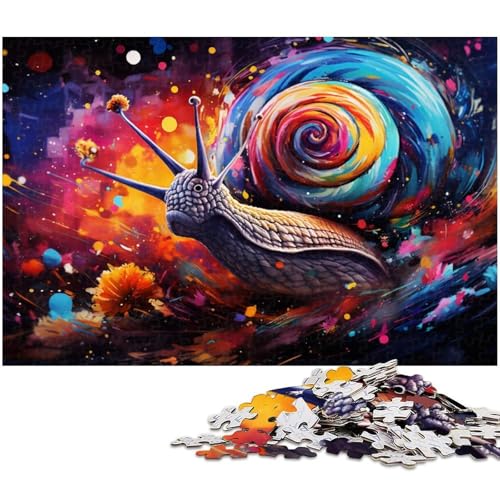 1000 teiliges Puzzlespiel farbenfrohes Kunst Schnecken Puzzle für Kinder Holzpuzzle 1000 Teile (75 x 50 cm) von zouxangzz