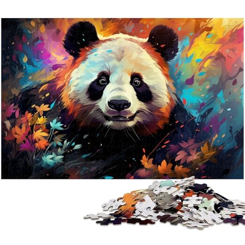 1000 teiliges Puzzlespiel farbenfrohes Panda Puzzle für Kinder Holzpuzzle 1000 Teile (75 x 50 cm) von zouxangzz