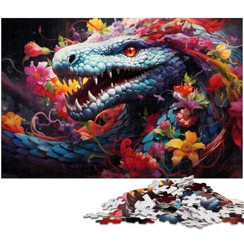 1000 teiliges Puzzlespiel farbenfrohes Schlangen Puzzle für Kinder Holzpuzzle 1000 Teile (75 x 50 cm) von zouxangzz