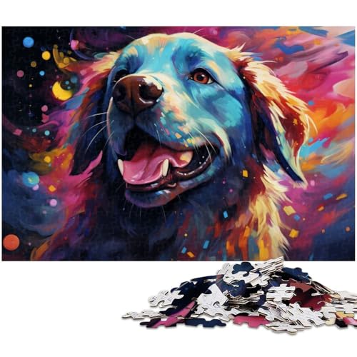 1000 teiliges Puzzlespiel farbiges Fantasie Hunde Puzzle für Kinder Holzpuzzle 1000 Teile (75 x 50 cm) von zouxangzz