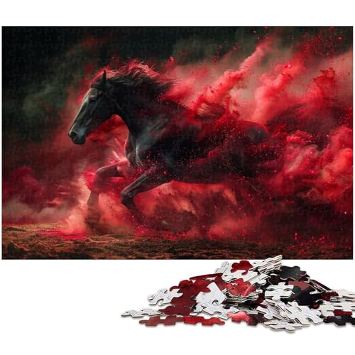 1000 teiliges Puzzlespiel farbiges Pferde Puzzle für Kinder Holzpuzzle (Größe 75 x 50 cm) von zouxangzz