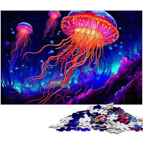 1000 teiliges Quallen Puzzle Holzpuzzle Lernspiele Heimdekoration (Größe 75 x 50 cm) von zouxangzz