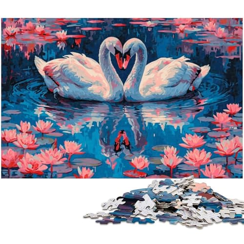1000 teiliges Schwanenpuzzle für Erwachsene Dekorations Puzzlespielzeug gutes Geschenk für Teenager ab 14 Jahren (Größe 75 x 50 cm) von zouxangzz