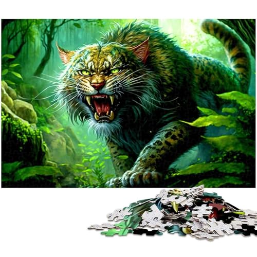 1000 teiliges Tiger Puzzle für Erwachsene Dekorations Puzzlespielzeug gutes Geschenk für Teenager ab 14 Jahren (Größe 75 x 50 cm) von zouxangzz
