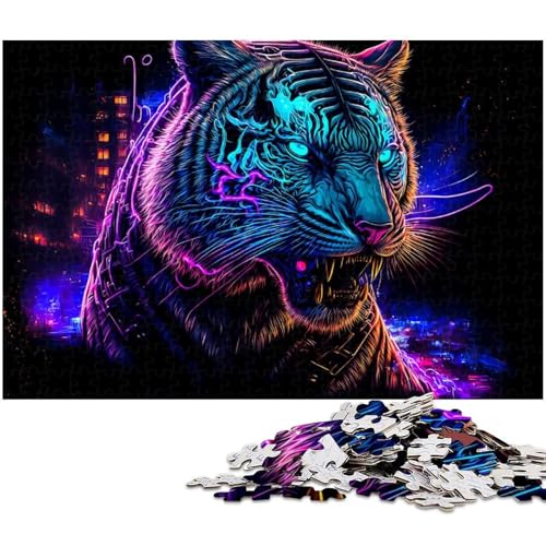 1000 teiliges Tiger Puzzle für Erwachsene und Kinder Holzpuzzle tolles Geschenk für Erwachsene (Größe 75 x 50 cm) von zouxangzz