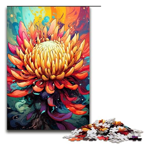 1000 teiliges buntes Blumenpuzzle für Erwachsene unmögliches Puzzle zum Stressabbau für Teenager ab 12 Jahren 75 x 50 cm von zouxangzz