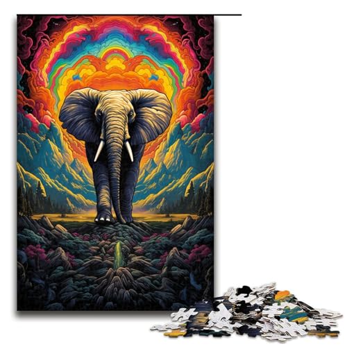 1000 teiliges buntes Elefanten Puzzle für Kinder Holzpuzzle Heimkunst Dekor 75 x 50 cm 1000 teiliges buntes Elefanten Puzzle für Kinder Holzpuzzle Heimkunst Dekor 75 x 50 cm von zouxangzz
