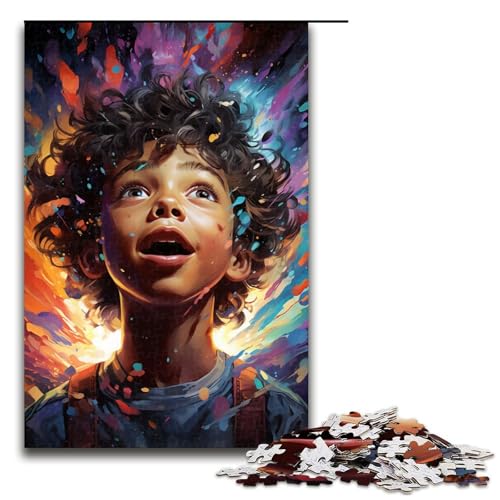 1000 teiliges buntes Fantasie Puzzle für kleine Jungen Holzpuzzle Heimkunst Dekor 75 x 50 cm von zouxangzz