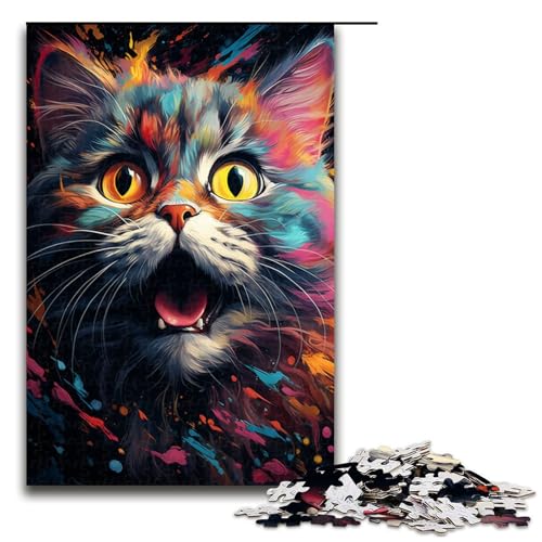 1000 teiliges buntes Puzzle mit magischer Katze für Kinder Holzpuzzle Heimkunstdekor 75 x 50 cm 1000 teiliges buntes Puzzle mit magischer Katze für Kinder Holzpuzzle Heimkunstdekor 75 x 50 cm von zouxangzz