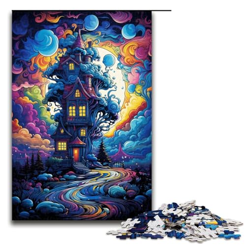 1000 teiliges buntes psychedelisches Fantasy Haus Puzzle für Kinder Holzpuzzle Heimkunst Dekor 75 x 50 cm 1000 teiliges buntes psychedelisches Fantasy Haus Puzzle für Kinder Holzpuzzle Heimkunst Dekor 75 x 50 cm von zouxangzz