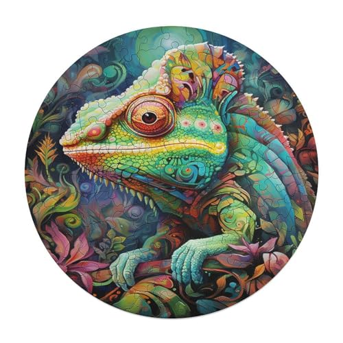 120 teiliges Puzzle für Erwachsene Kunst Chamäleon Puzzle runde Holzpuzzles Lernspiel Herausforderungsspielzeug 29 x 29 cm 120 teiliges Puzzle für Erwachsene Kunst Chamäleon Puzzle runde Holzpuzzles Lernspiel Herausforderungsspielzeug 29 x 29 cm von zouxangzz