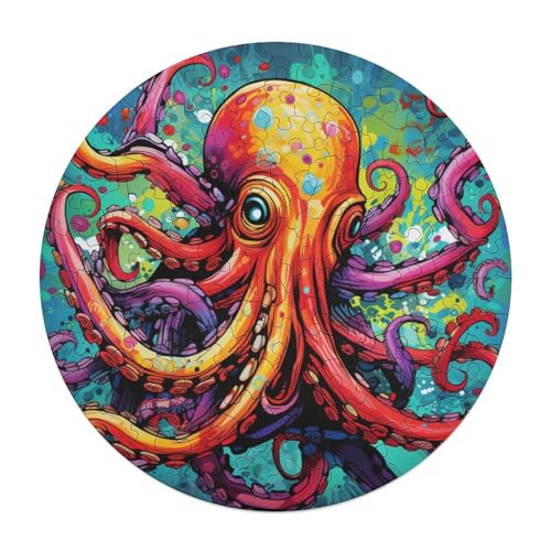 120 teiliges Puzzle für Erwachsene Kunst Oktopus Puzzle runde Holzpuzzles Lernspiel Herausforderungsspielzeug 29 x 29 cm 120 teiliges Puzzle für Erwachsene Kunst Oktopus Puzzle runde Holzpuzzles Lernspiel Herausforderungsspielzeug 29 x 29 cm von zouxangzz