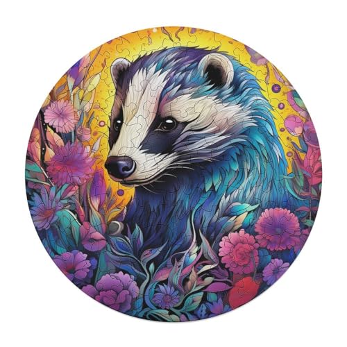 120 teiliges Puzzle für Erwachsene Tiere Honigdachs Puzzle runde Holzpuzzles Lernspiel Herausforderungsspielzeug 29 x 29 cm 120 teiliges Puzzle für Erwachsene Tiere Honigdachs Puzzle runde Holzpuzzles Lernspiel Herausforderungsspielzeug 29 x 29 cm von zouxangzz