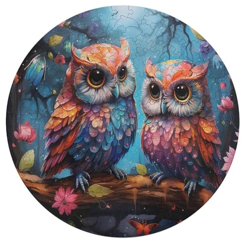 195 teiliges Puzzle mit Tierkunst Eulen Puzzle für Erwachsene rundes Holzpuzzle Heimdekoration 42 x 42 cm 195 teiliges Puzzle mit Tierkunst Eulen Puzzle für Erwachsene rundes Holzpuzzle Heimdekoration 42 x 42 cm von zouxangzz