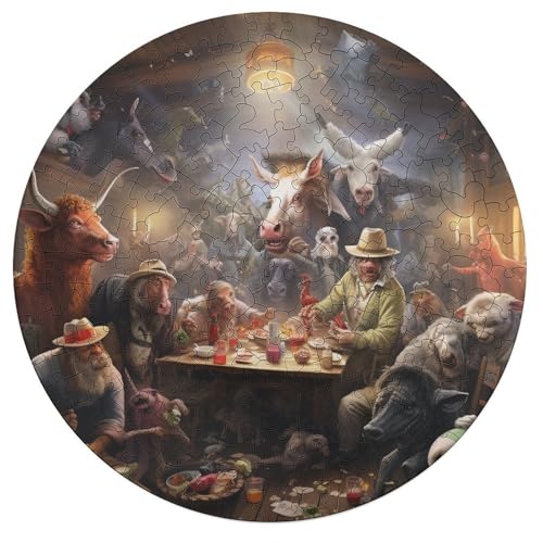 195 teiliges Puzzlespiel Tierparty Puzzles für Erwachsene runde Holzpuzzles Lernspiele Heimdekorationspuzzle 42 x 42 cm 195 teiliges Puzzlespiel Tierparty Puzzles für Erwachsene runde Holzpuzzles Lernspiele Heimdekorationspuzzle 42 x 42 cm von zouxangzz