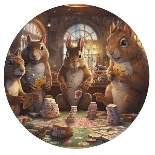 68 teiliges Puzzle „Eichhörnchen Poker“ für Erwachsene rundes Holzpuzzle interessantes Puzzle zur Stressreduzierung 20 x 20 cm 68 teiliges Puzzle „Eichhörnchen Poker“ für Erwachsene rundes Holzpuzzle interessantes Puzzle zur Stressreduzierung 20 x 20 cm von zouxangzz