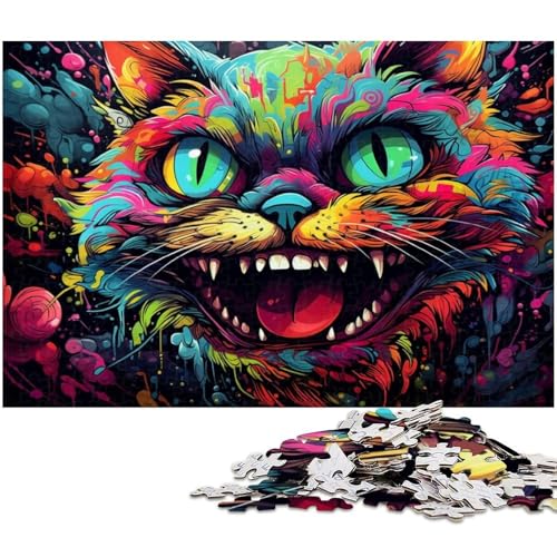 Alice Cat Puzzle 1000 Teile Puzzle für Erwachsene Lernspiel Herausforderung Spielzeug Wichtelgeschenke 1000 Teile (38 x 26 cm) von zouxangzz