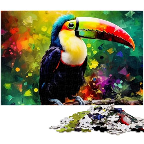 Art Toucans Puzzle 1000 Teile für Erwachsene Lernspiel Herausforderungsspielzeug Wichtelgeschenke (Größe 38 x 26 cm) von zouxangzz