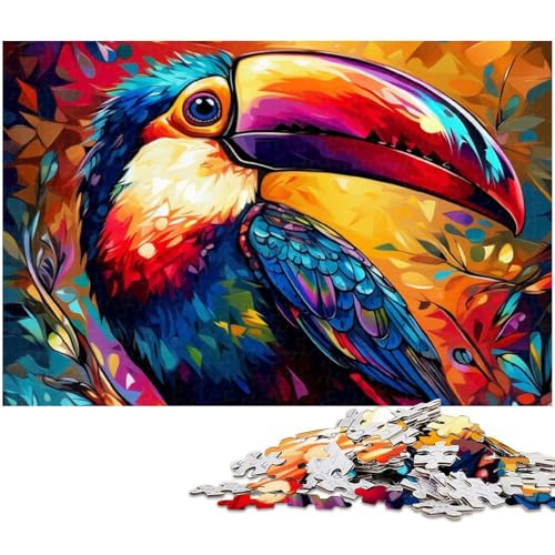Art Toucans Puzzle 1000 Teile für Erwachsene Lernspiel Herausforderungsspielzeug Wichtelgeschenke (Größe 38 x 26 cm) von zouxangzz