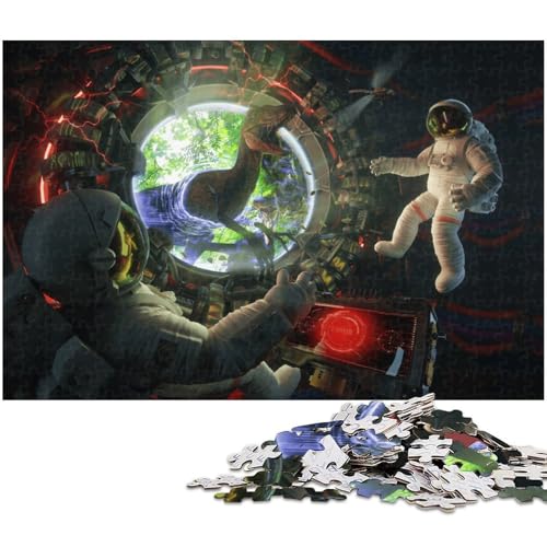 Astronauten Puzzle 1000 Teile Puzzle für Erwachsene Lernspiel Herausforderungsspielzeug Wichtelgeschenke (Größe 38 x 26 cm) von zouxangzz