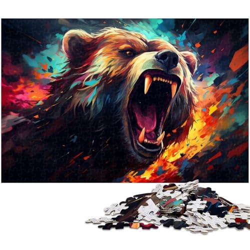 Black_Bear Puzzle 1000 Teile für Erwachsene Lernspiel Herausforderungsspielzeug Wichtelgeschenke 1000 Teile (75 x 50 cm) von zouxangzz