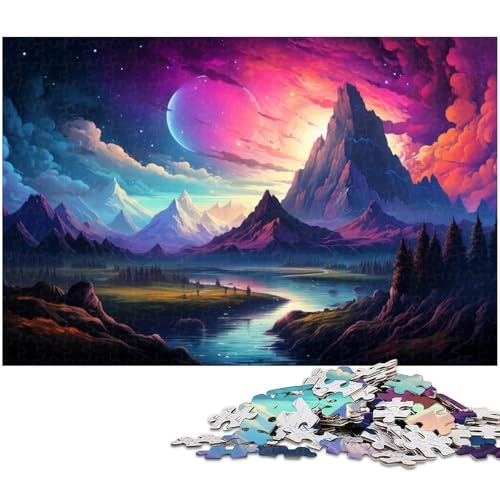 Bunte Naturlandschaft Puzzle mit 1000 Teilen für Erwachsene Lernspiel Herausforderungsspielzeug Wichtelgeschenke 1000 Teile (75 x 50 cm) von zouxangzz