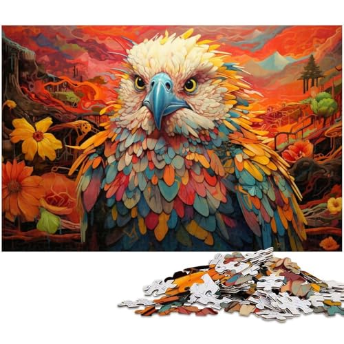 Buntes Eulen Puzzle 1000 Teile für Erwachsene Lernspiel Herausforderungsspielzeug Wichtelgeschenke 1000 Teile (75 x 50 cm) von zouxangzz
