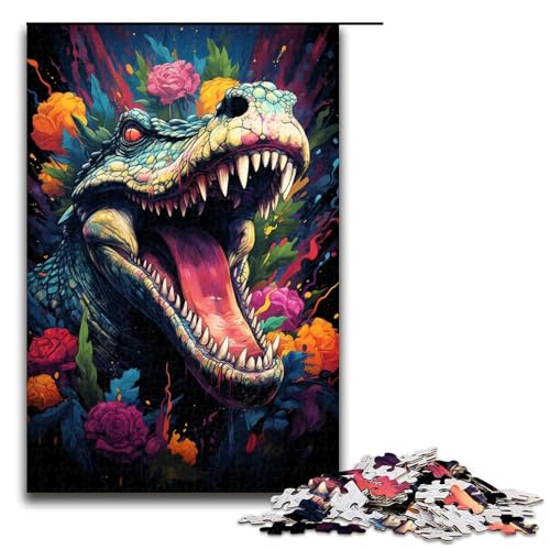 Buntes Fantasie Krokodil 1000 teiliges Puzzle für Erwachsene Puzzle zum Verschenken geeignet für Jugendliche ab 12 Jahren 75 x 50 cm von zouxangzz