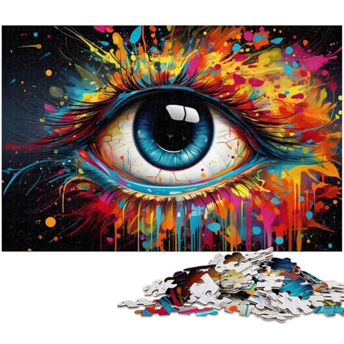 Buntes Fantasy Eye Art Puzzle 1000 Teile für Erwachsene Lernspiel Herausforderungsspielzeug Wichtelgeschenke 1000 Teile (75 x 50 cm) von zouxangzz