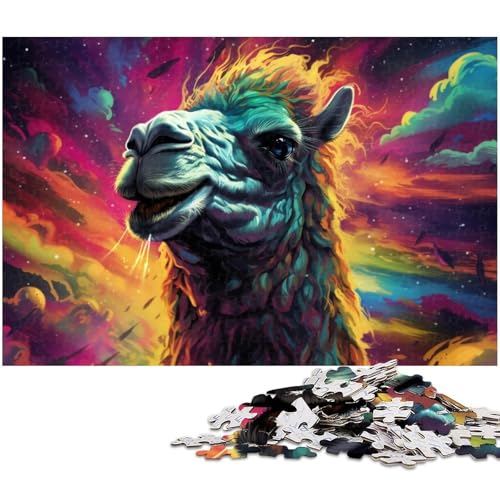 Buntes Kamel Puzzle 1000 Teile für Erwachsene Lernspiel Herausforderungsspielzeug Wichtelgeschenke 1000 Teile (75 x 50 cm) von zouxangzz