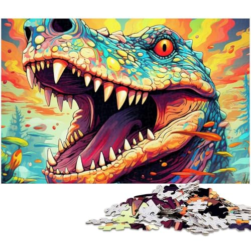 Buntes Krokodil Puzzle 1000 Teile für Erwachsene Lernspiel Herausforderungsspielzeug Wichtelgeschenke (Größe 75 x 50 cm) von zouxangzz