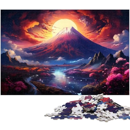 Buntes Mount Fuji Puzzle mit 1000 Teilen für Erwachsene Lernspiel Herausforderungsspielzeug Wichtelgeschenke 1000 Teile (75 x 50 cm) von zouxangzz