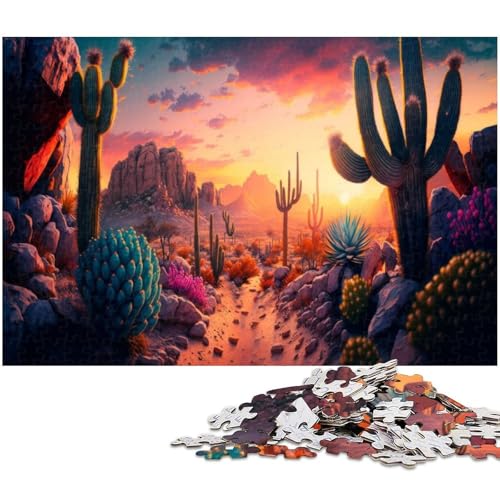 Buntes Sonnenuntergangs Puzzle 1000 Teile für Erwachsene Lernspiel Herausforderungsspielzeug Wichtelgeschenke (Größe 75 x 50 cm) von zouxangzz