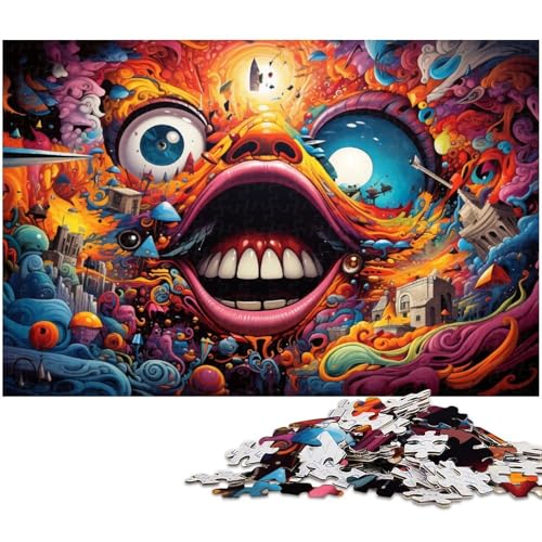 Buntes psychedelisches Monster Puzzle mit 1000 Teilen für Erwachsene Lernspiel Herausforderungsspielzeug Wichtelgeschenke 1000 Teile (75 x 50 cm) von zouxangzz